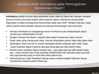Analogi Inheritance istilah inheritance pada Pemrograman Berorientasi Object | PPT