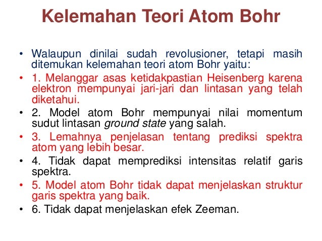Teori atom niels bohr adalah