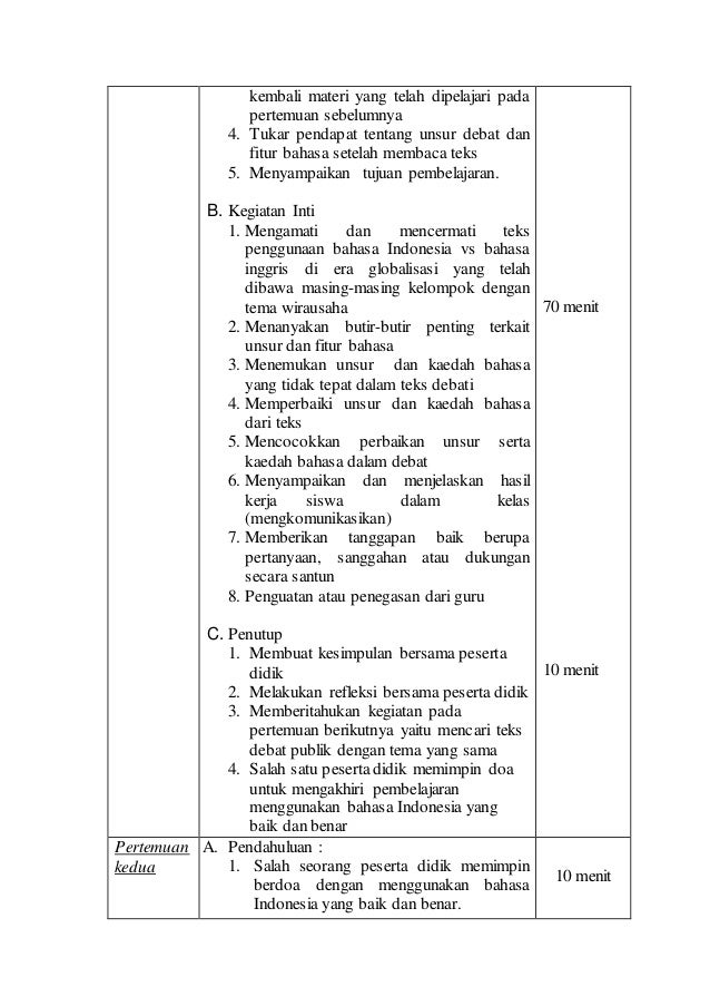 Contoh RPP Bahasa Indonesia K13 - 3