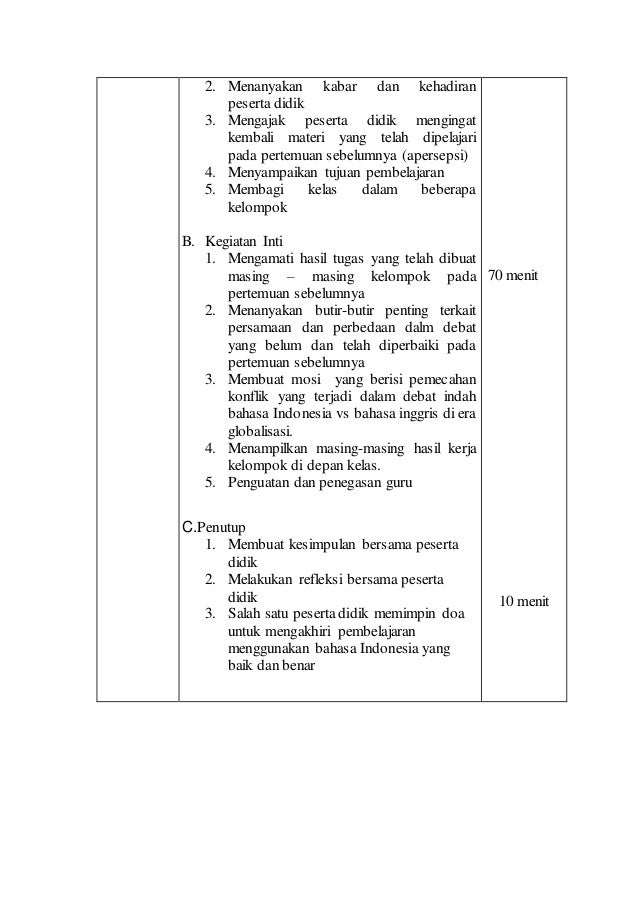 Contoh RPP Bahasa Indonesia K13 - 3