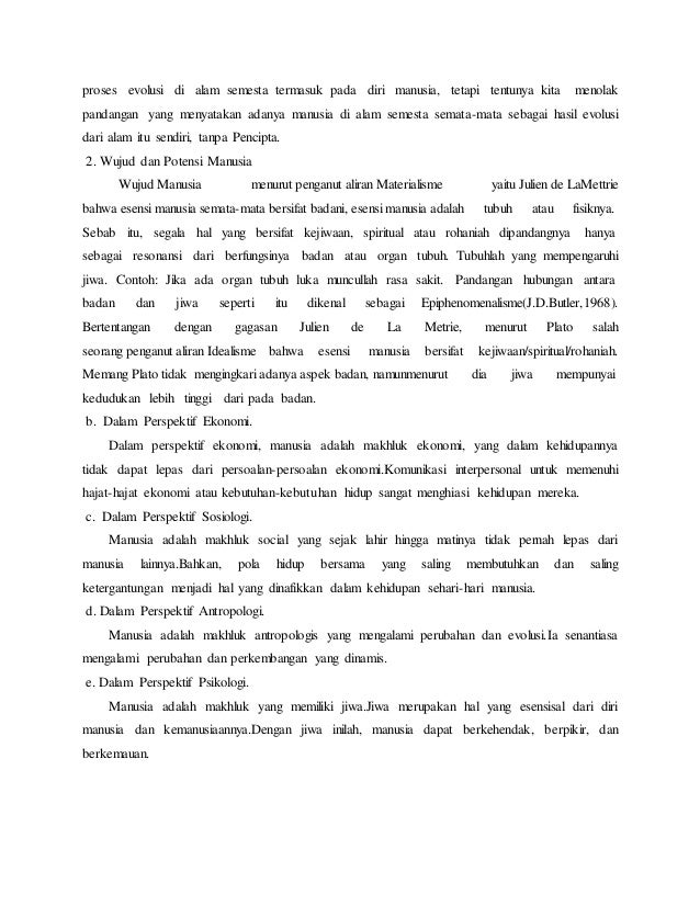 Pemahaman Tentang Manusia