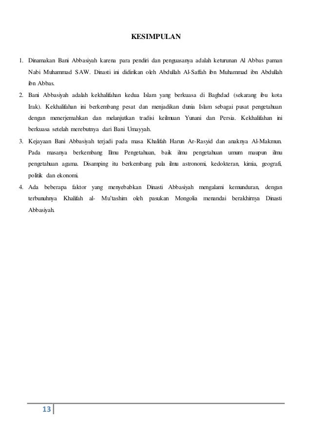 Makalah Agama Dinasti Abbasiyah Makalah Agama Dinasti Abbasiyah