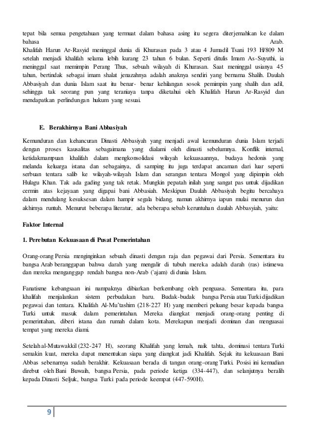 Makalah Agama Dinasti Abbasiyah