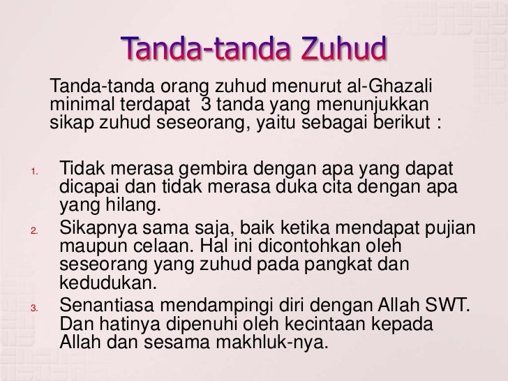 Agama Islam Grade 8 Zuhud