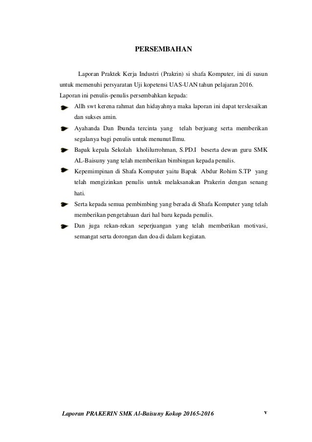Laporan Praktek Kerja Industri Prakerin Smk Al Baisuny 2015 2016 M