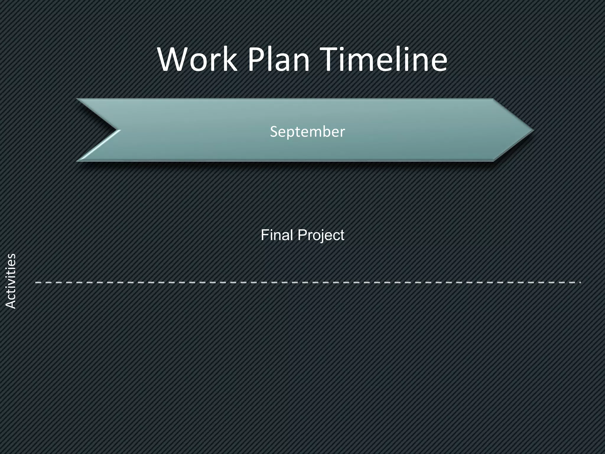 Work Plan Timeline
September

Activities

Final Project

 