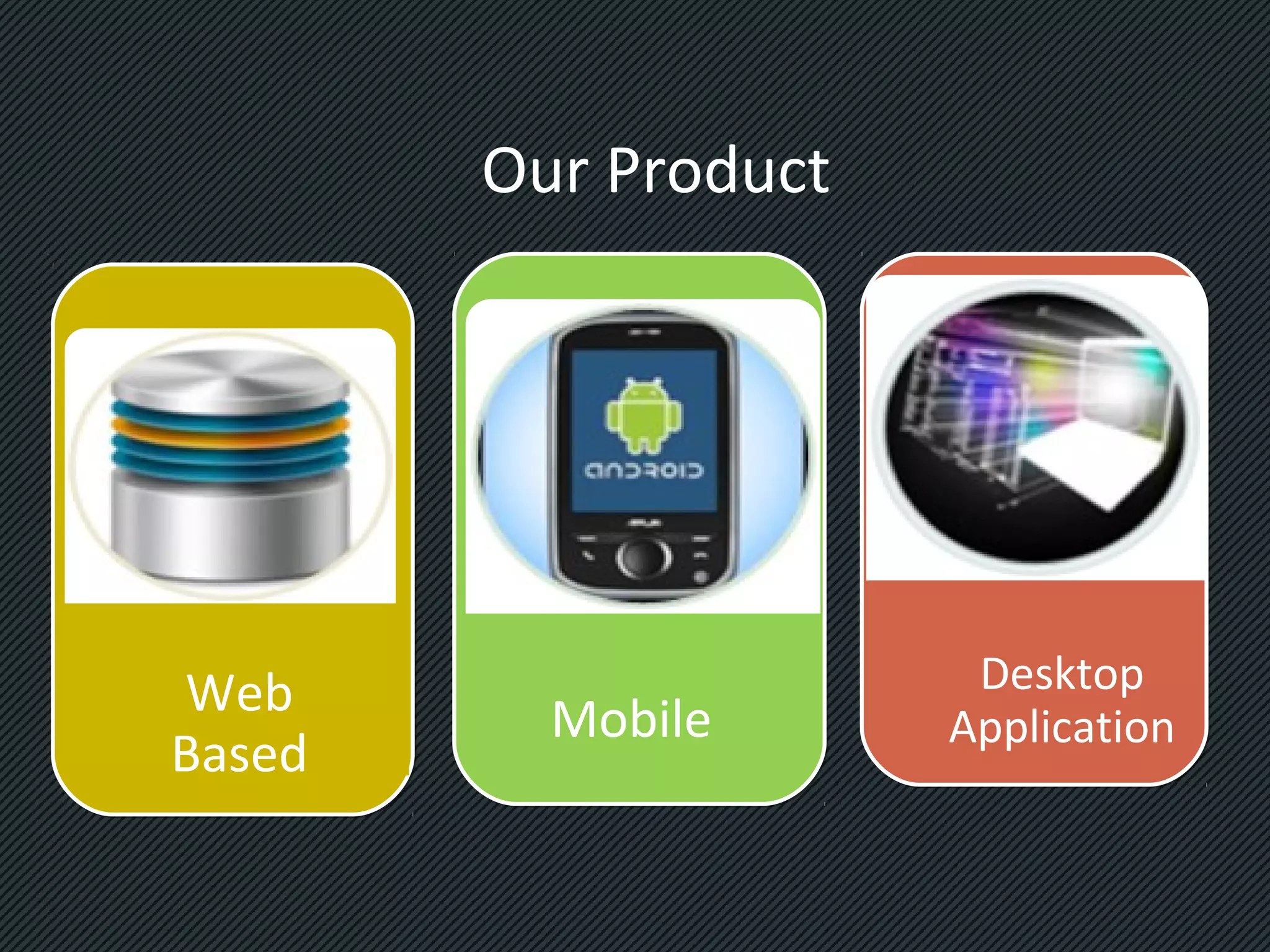 Our Product

Web
Based

Mobile

Desktop
Application

 