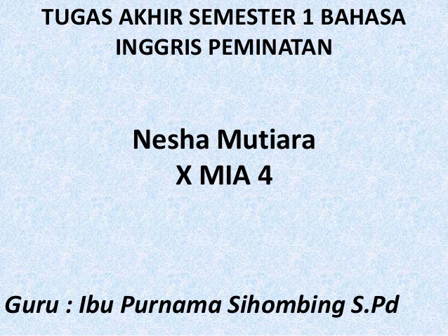 Materi Lengkap Bahasa Inggris Peminatan Kelas X Semester 1