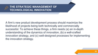 STRATEGIC MANAGEMENT OF TECHNOLOGICAL INNOVATION | PPTX
