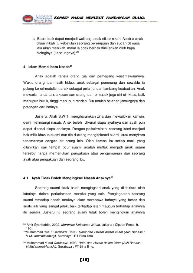 Tugasan al fiqh al islami 1 soalan kedua (konsep nasab 