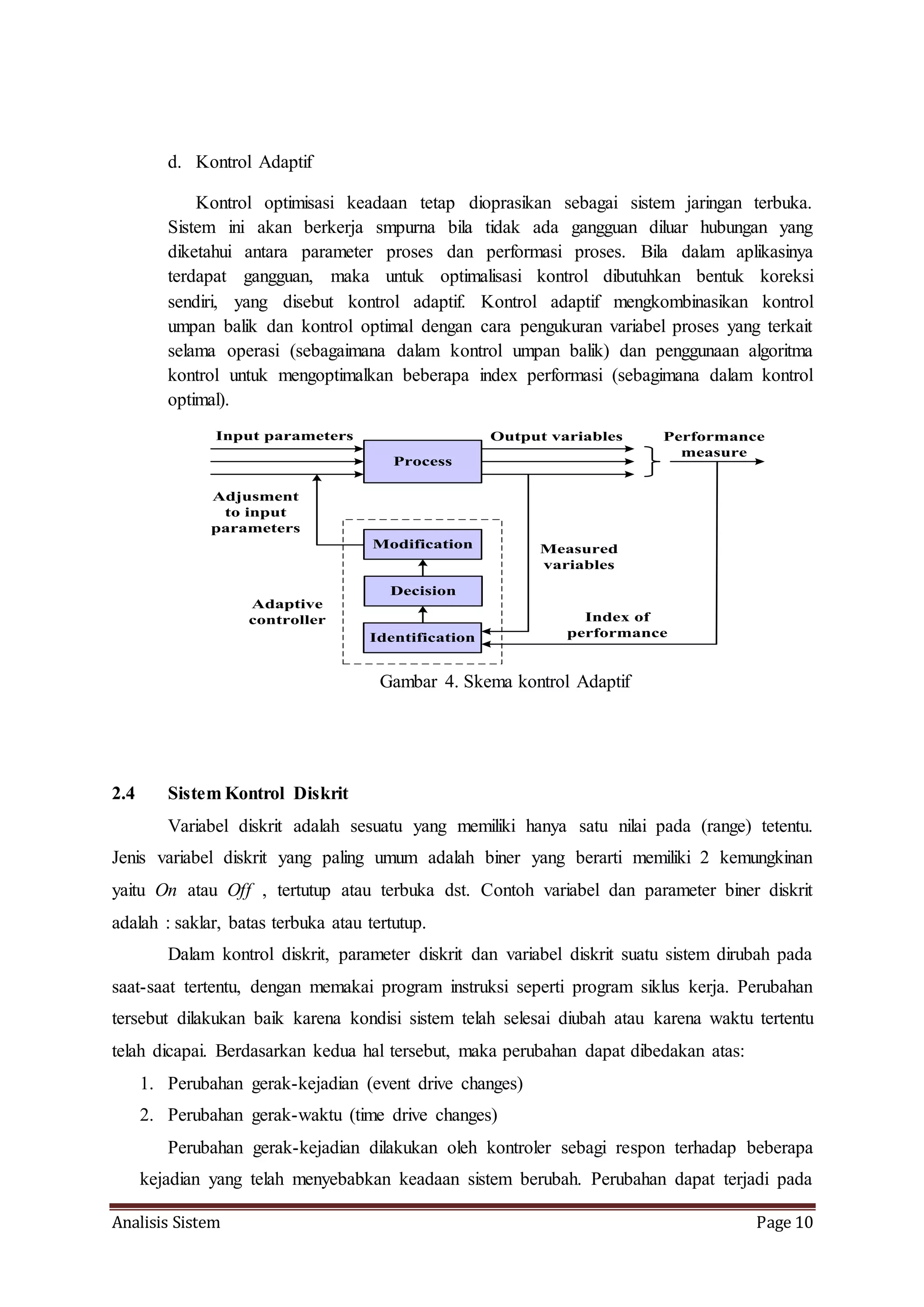 analisis sistem tentang sistem kontrol diskrit dan kontinu | DOCX