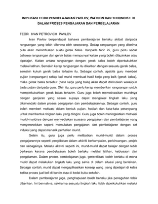 Implikasi Perbezaan Motivasi Pembelajaran Terhadap Pembelajaran Kanak Kanak