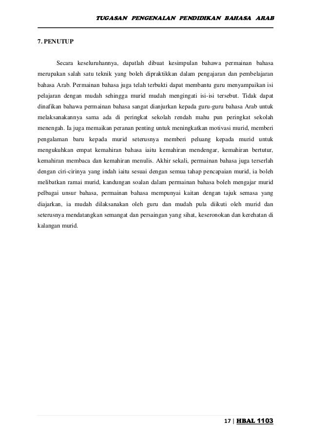 Tugasan hbal 1013 pengenalan pendidikan bahasa arab ustazah sti esha…