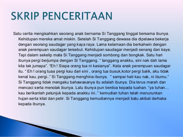 Tugasan kumpulan Si tanggang
