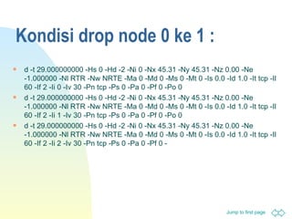 Kondisi drop node 0 ke 1 : d -t 29.000000000 -Hs 0 -Hd -2 -Ni 0 -Nx 45.31 -Ny 45.31 -Nz 0.00 -Ne -1.000000 -Nl RTR -Nw NRTE -Ma 0 -Md 0 -Ms 0 -Mt 0 -Is 0.0 -Id 1.0 -It tcp -Il 60 -If 2 -Ii 0 -Iv 30 -Pn tcp -Ps 0 -Pa 0 -Pf 0 -Po 0  d -t 29.000000000 -Hs 0 -Hd -2 -Ni 0 -Nx 45.31 -Ny 45.31 -Nz 0.00 -Ne -1.000000 -Nl RTR -Nw NRTE -Ma 0 -Md 0 -Ms 0 -Mt 0 -Is 0.0 -Id 1.0 -It tcp -Il 60 -If 2 -Ii 1 -Iv 30 -Pn tcp -Ps 0 -Pa 0 -Pf 0 -Po 0  d -t 29.000000000 -Hs 0 -Hd -2 -Ni 0 -Nx 45.31 -Ny 45.31 -Nz 0.00 -Ne -1.000000 -Nl RTR -Nw NRTE -Ma 0 -Md 0 -Ms 0 -Mt 0 -Is 0.0 -Id 1.0 -It tcp -Il 60 -If 2 -Ii 2 -Iv 30 -Pn tcp -Ps 0 -Pa 0 -Pf 0 - 