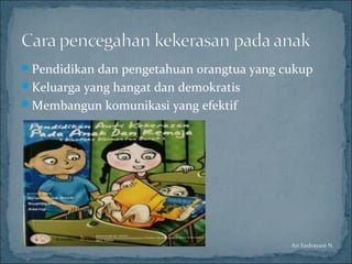 Pendidikan dan pengetahuan orangtua yang cukup
Keluarga yang hangat dan demokratis
Membangun komunikasi yang efektif
Ari Endrayani N.
 