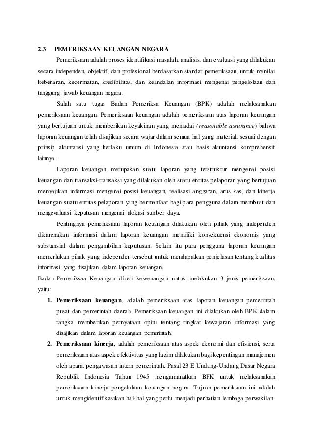 Pemeriksaan Pengelolaan Dan Pertanggungjawaban Keuangan Negara