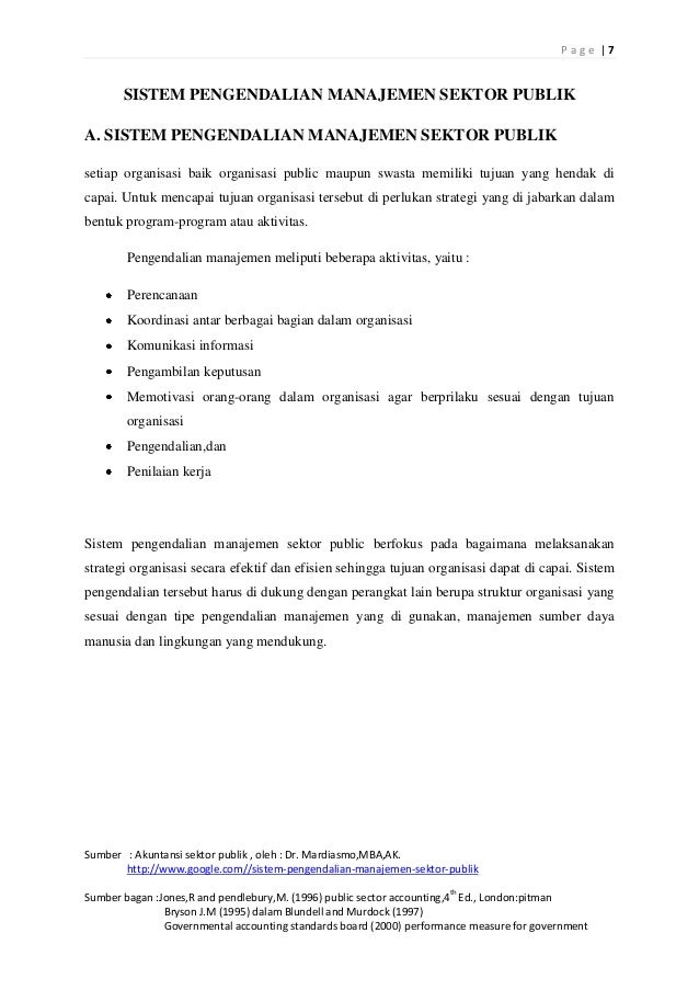 Sistem Pengendalian Sektor Publik