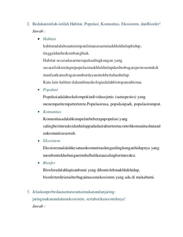 Soal dan jawaban essay ekosistem image