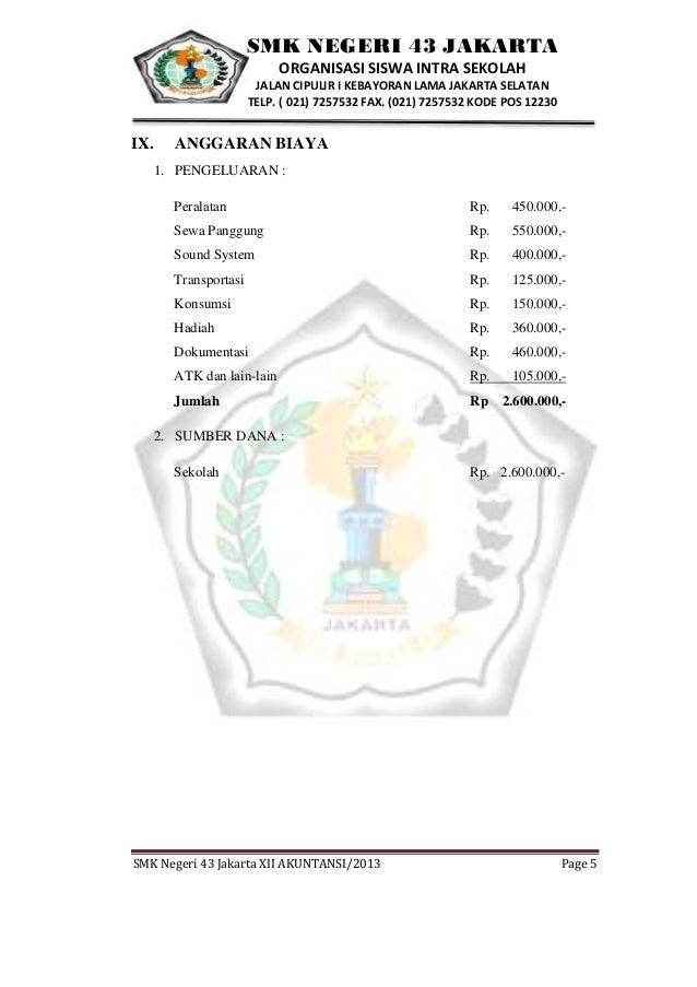 Contoh Proposal Tugas Bahasa Indonesia