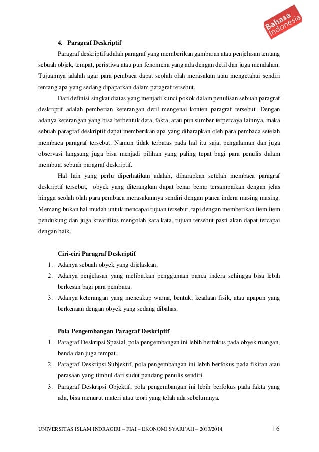 Apa Yang Dimaksud Paragraf Deskriptif Rasanya