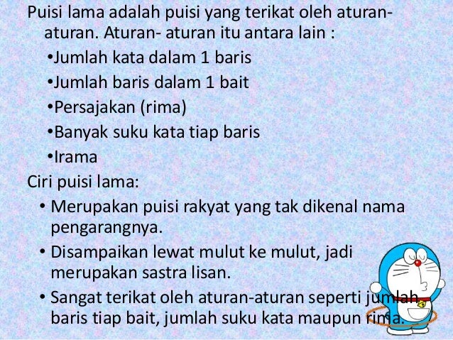 Perbedaan Puisi Lama Dengan Puisi Baru