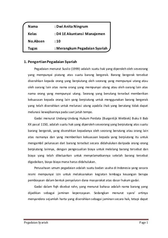 Contoh Soal Dan Jawaban Tentang Pegadaian Gysna ID
