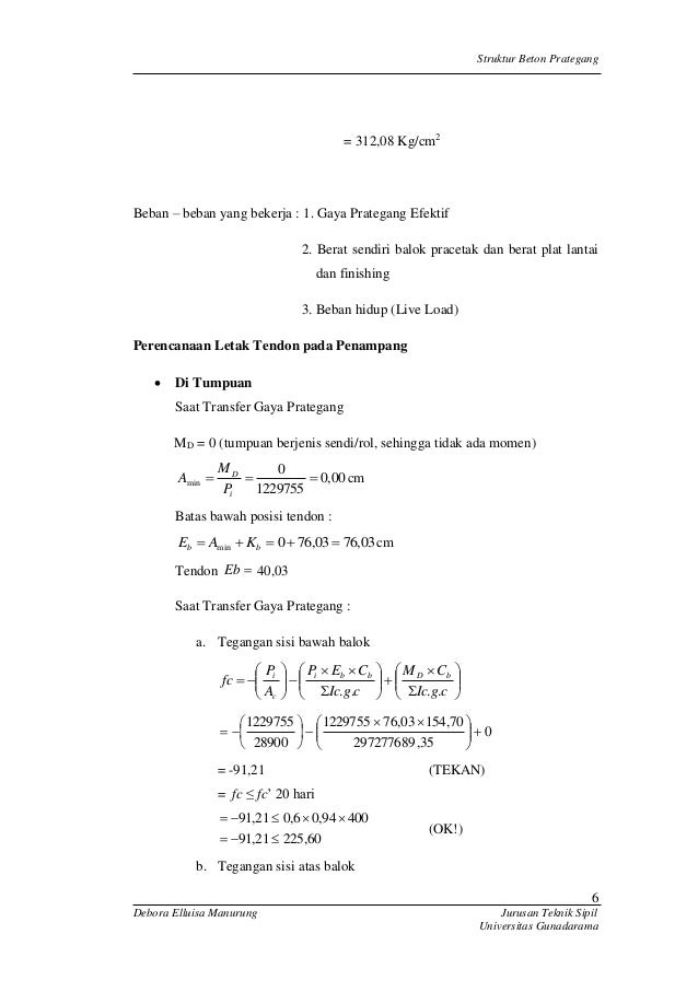 Tugas Akhir Struktur Beton Prategang