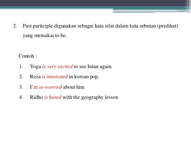 Present Participle, Past Participle, Explanation Text