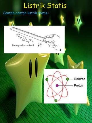 Listrik Statis 
Contoh-contoh listrik statis : 
 