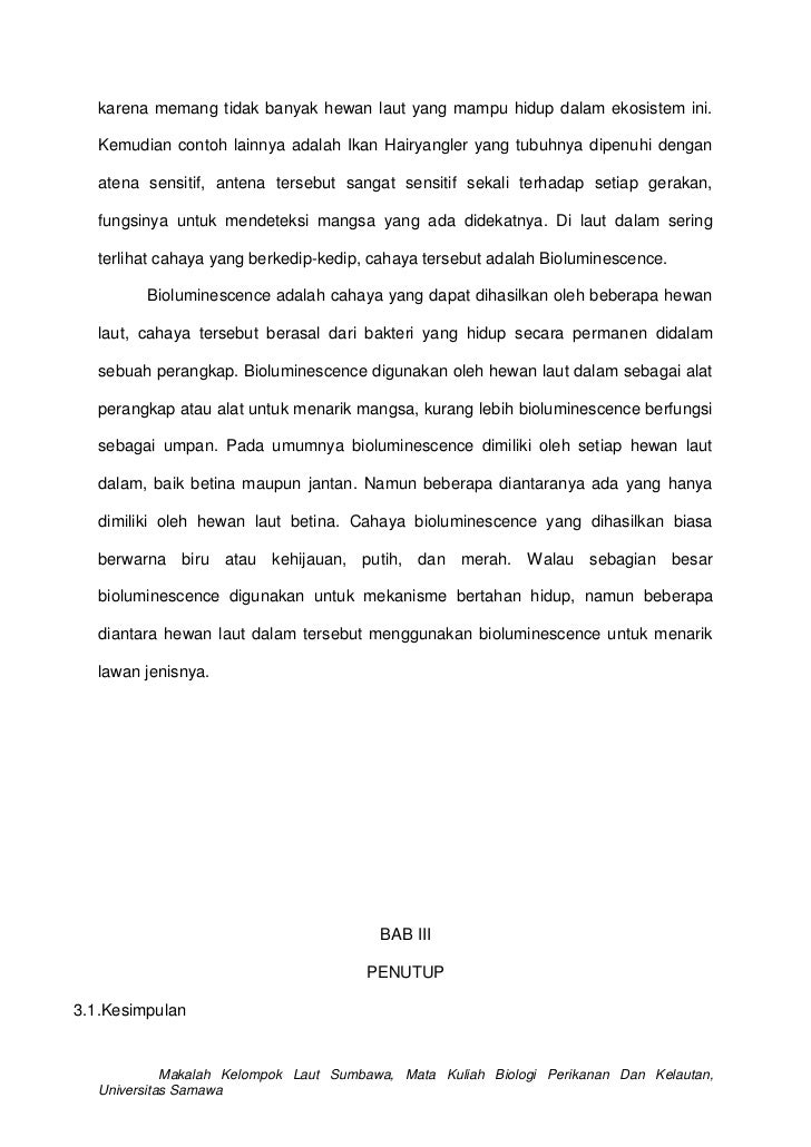 Makalah biologi laut dan perikanan