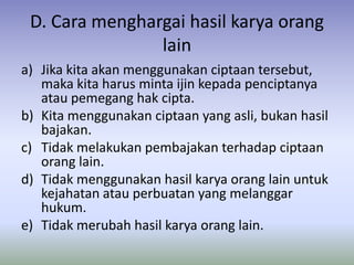 menghargai hasil karya orang lain | PPTX