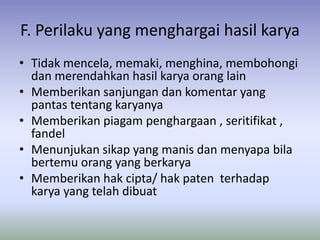 menghargai hasil karya orang lain | PPTX