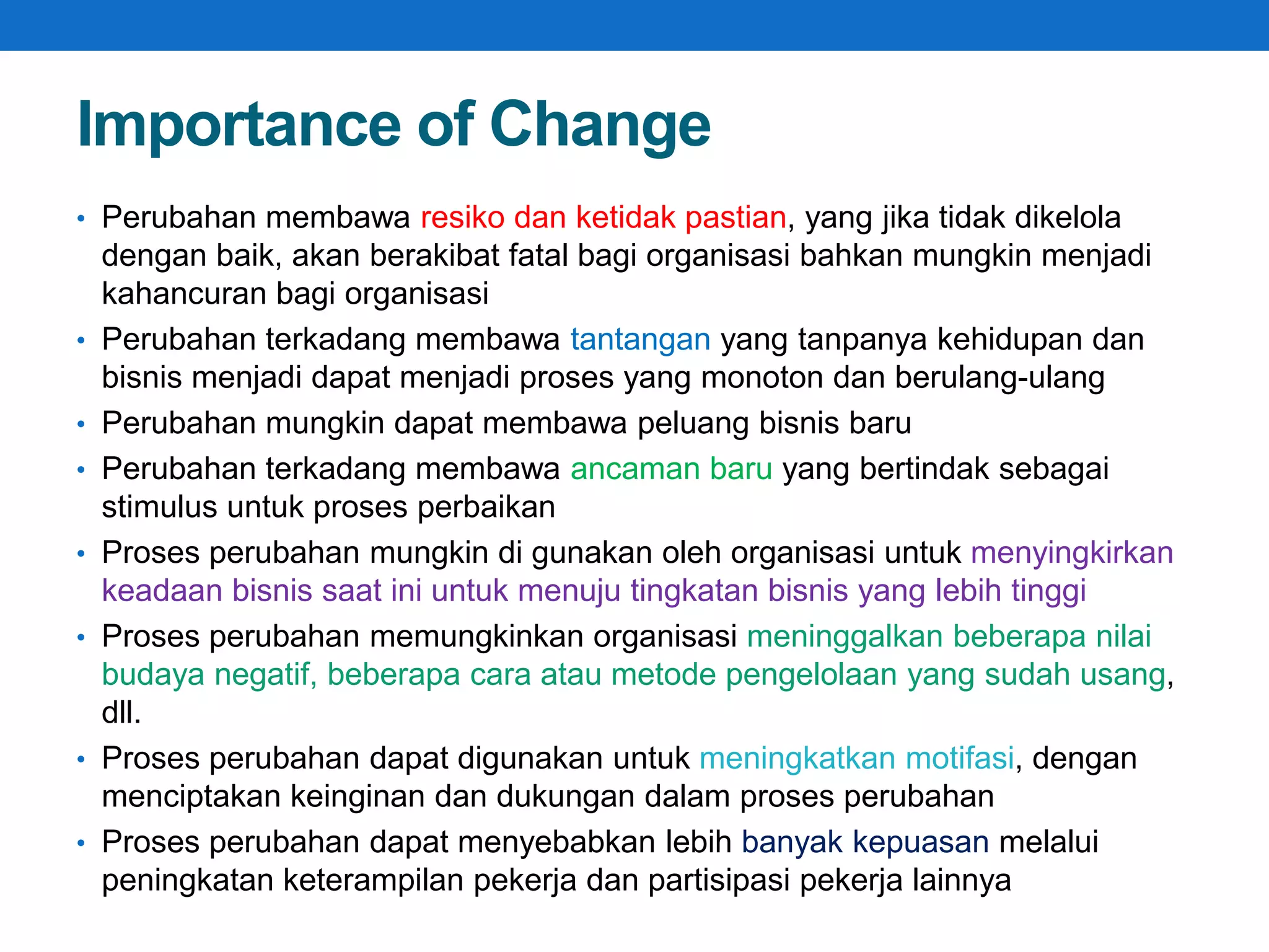 Change Process in Organizations | PPTX