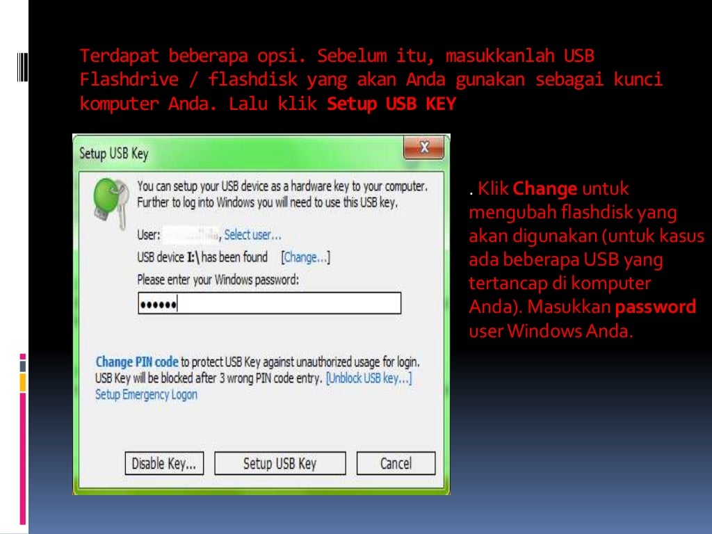 cara membuat flashdisk menjadi kunci komputer