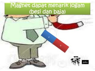 Magnet dapat menarik logam
(besi dan baja)

paku

 