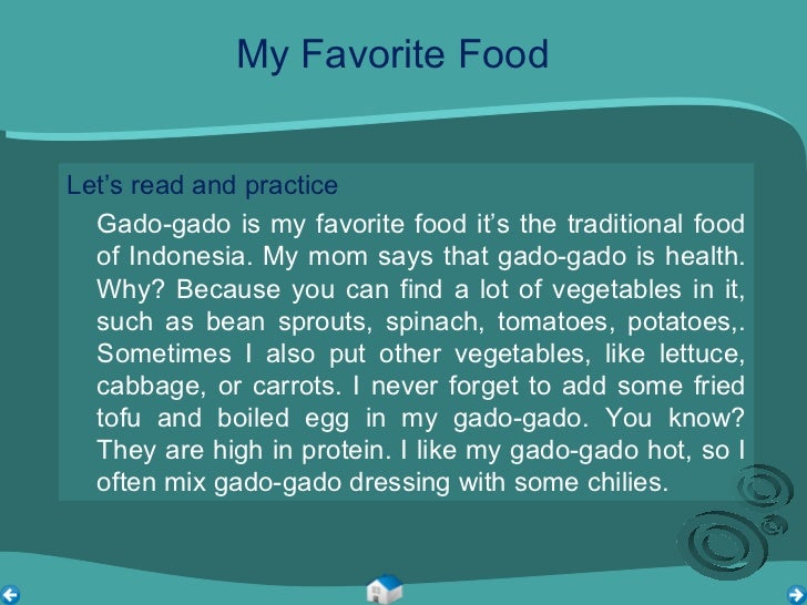 essay on favorite food