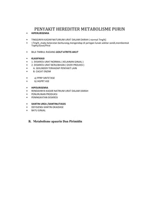 B. Metabolisme apaurin Dan Pirimidin

 