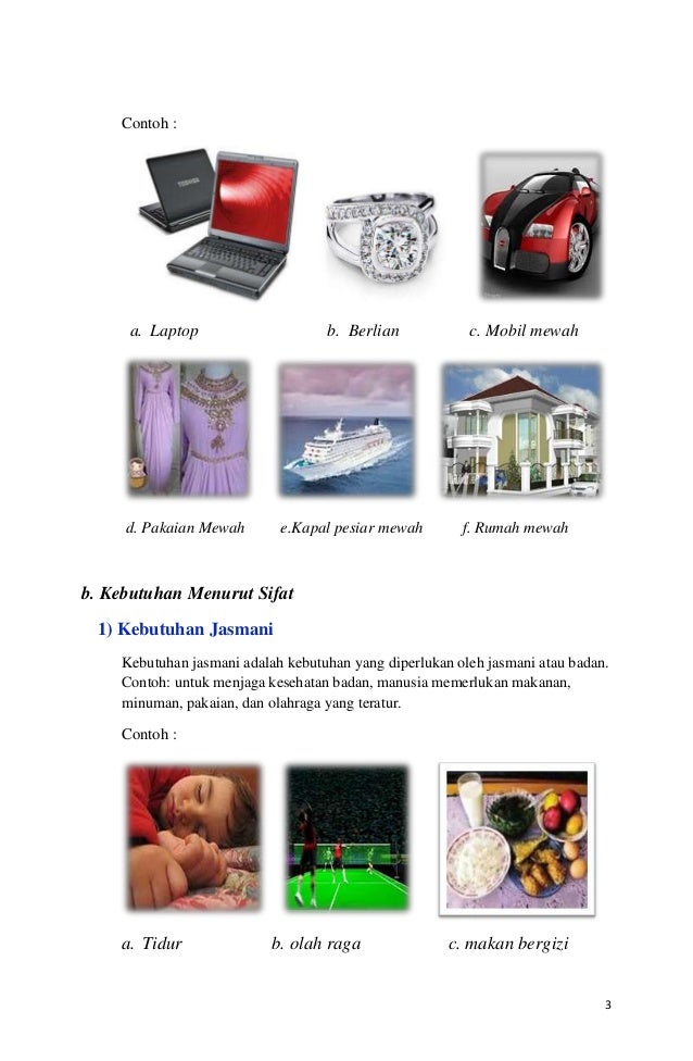 Contoh Gambar Kebutuhan Primer - Contoh AJa