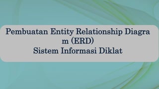 Pembuatan Entity Relationship Diagra
m (ERD)
Sistem Informasi Diklat
 