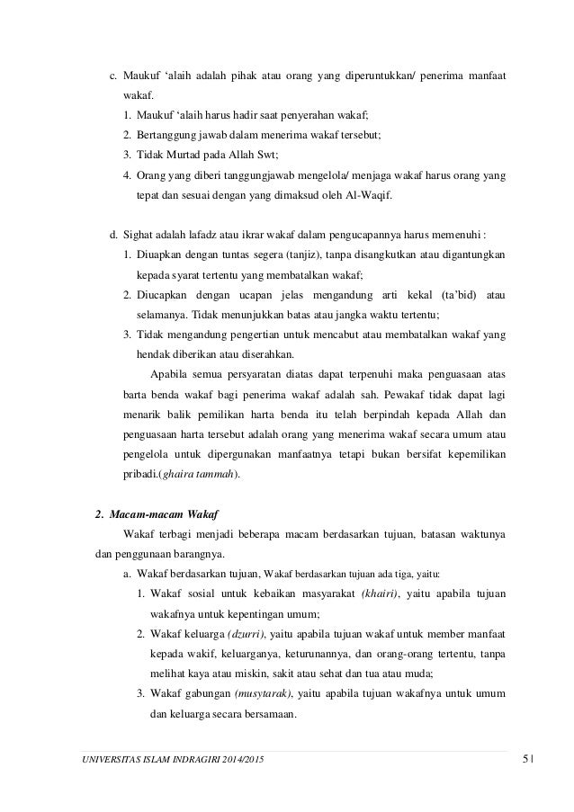 Tugas Fiqh Zakat dan Wakaf - Pengantar Umum Wakaf