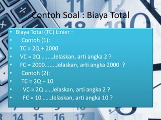 fungsi biaya | PPTX