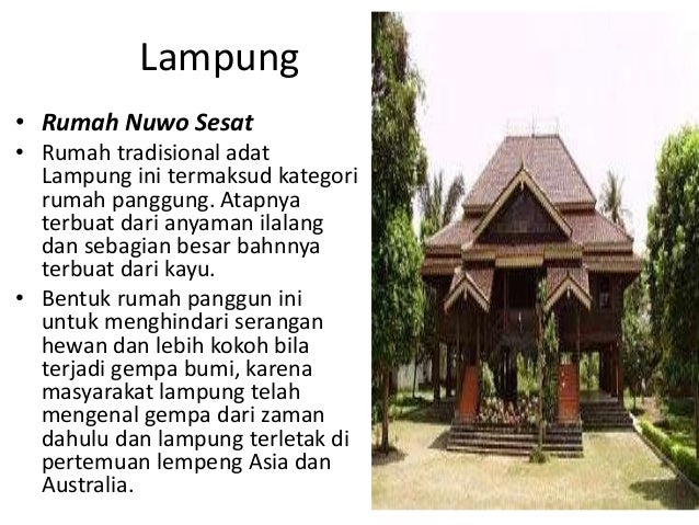 Nama Rumah Adat Provinsi Lampung - Nama nama rumah adat 