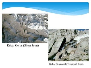 Kekar Gerus (Shear Joint)
Kekar Tensional (Tensional Joint)
 
