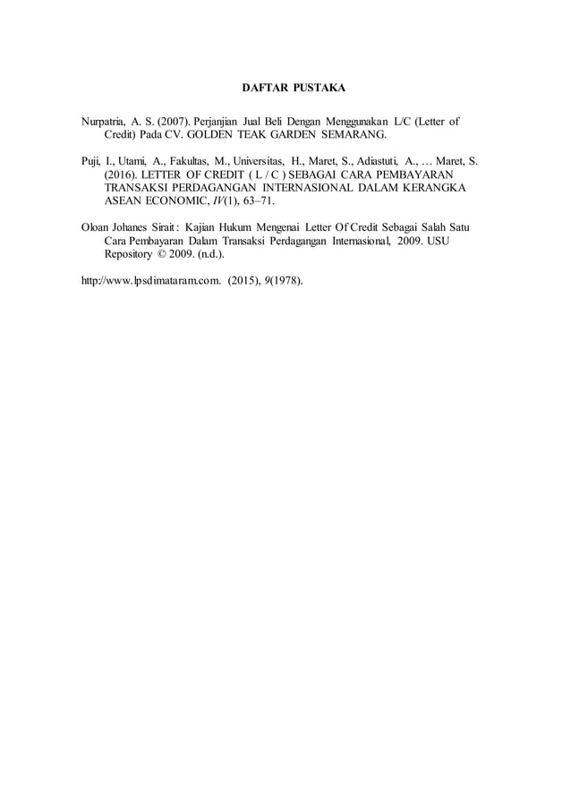 Proses Pembayaran dengan Letter Of Credit (L/C)