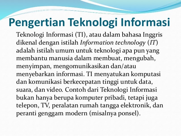 Apa Itu Teknologi Informasi - Berbagi Informasi