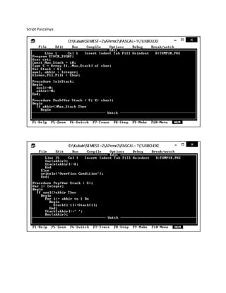 Struktur data - Program Stack dengan Pascal | PDF