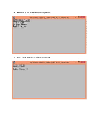 Struktur data - Program Stack dengan Pascal | PDF
