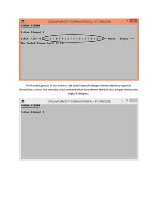 Struktur data - Program Stack dengan Pascal | DOCX