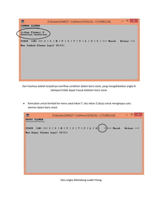 Struktur data - Program Stack dengan Pascal | DOCX